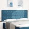 Tăblie LED Argyle cu headboard Albastru &icirc;nchis 100 cm Catifea