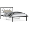 Cadru de pat din metal cu tablie, negru, 107x203 cm GartenMobel Dekor, vidaXL