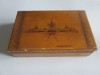 Tabachera Lemn Birou Vintage Anii &#039;70, Lucrata Manual, 20x12.5x5cm