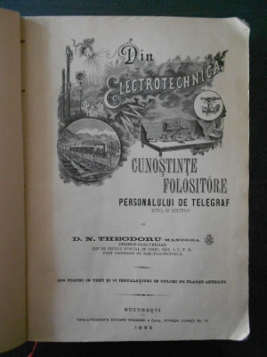 THEODORU - CUNOSTINTE FOLOSITORE PERSONALULUI DE TELEGRAF CIVIL SI MILITAR 1896 foto