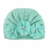 Caciulita tip turban cu floricele - Vernil (Marime Disponibila: 0-6 luni)