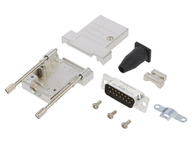 Conector D-Sub 15 PIN Tată Lipire Cablu Gold