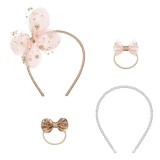 Set Accesorii Par de Textil cu Glitter Auriu pentru Copii, CMCLASS