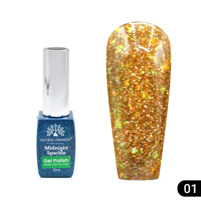 Ojă semipermanentă Midnight sparkle 8 ml, 01 foto