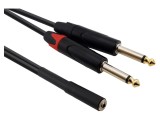 Cablu Audio REDS MUSIC Jack 3,5mm la 2 x Jack 6,3mm 0,5m Negru PVC AU2905BX