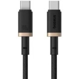 Cablu alimentare /date Baseus Dura Fast Charging Data 2m USB Type-C - USB Type-C 100W braided galben+negru P10377803U01-02