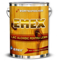 Lac Alchidic lucios pentru Lemn ?EMEX?, Transparent, Bidon 4 Kg foto