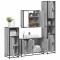 vidaXL Set de mobilier de baie 4 piese Lemn stratificat gri Sonoma 3301193