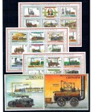 Grenada 1991 - Locomotive, trenuri, serie minicoli si colite neuzate