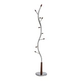 Cuier crom lemn nuc Zoro 30.5x30.5x182 cm