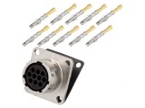 Conector Circular RT360 Soclu Mamă Crimpat 10 PIN 7.5A IP67