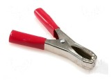 Bornă crocodil 50A cu capacitate de prindere maximă 31mm, culoare roşie