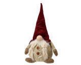 Decoratiune Girl gnome w hat bordo, Decoris, 14x12x30 cm, poliester, multicolor