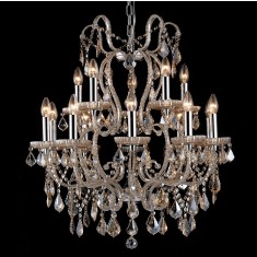 Candelabru metal argintiu sticla 71x80 cm