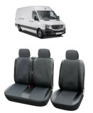 Cumpara ieftin Set Huse Scaune din piele si textil Mercedes Sprinter 3 locuri 2+1 (2007-2017), Umbrella