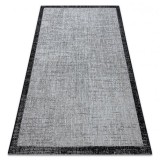 Covor sisal Floorlux 20401 Cadru argintiu si negru, 200x290 cm
