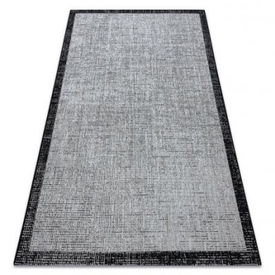 Covor sisal Floorlux 20401 Cadru argintiu si negru, 160x230 cm foto