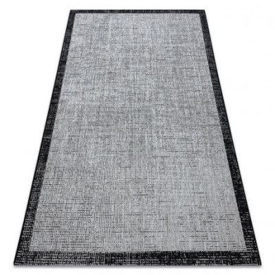 Covor sisal Floorlux 20401 Cadru argintiu si negru, 120x170 cm foto