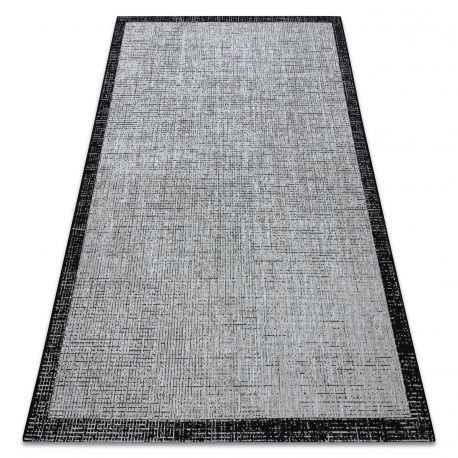 Covor sisal Floorlux 20401 Cadru argintiu si negru, 120x170 cm