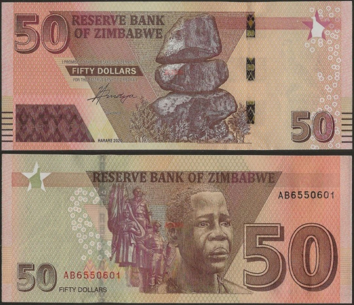 Zimbabwe 2020(2021) - 50 dollars UNC