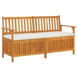 Gossi banca de depozitare cu perna, 148 cm, lemn masiv de acacia
