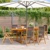 Gossi set mobilier de gradina 7 piese polipropilena gri/lemn masiv