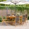 Gossi set mobilier de gradina 7 piese polipropilena gri/lemn masiv