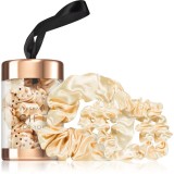 BrushArt Gift for You Slim &amp; Midi satin scrunchie set Elastice pentru par Blonde latte 3 buc
