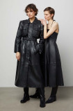 Cumpara ieftin Answear Lab palton de piele femei, culoarea negru, de tranzitie