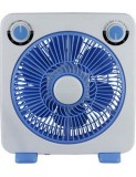 Ventilator Box de Cameră și Masă, 3 Viteze, Grilă Rotativă, Portabil, Alb/Albastru