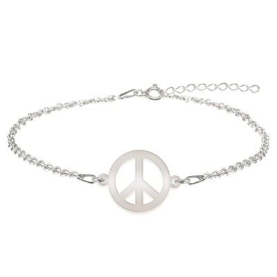 Peace - Bratara personalizata semnul pacii din argint 925 foto