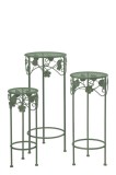 Cumpara ieftin Set 3 suporturi flori fier verde 20 x 50 cm, 25 x 60 cm, 30 x 70 cm