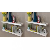 vidaXL Rafturi de perete, 4 buc., alb, 80 cm