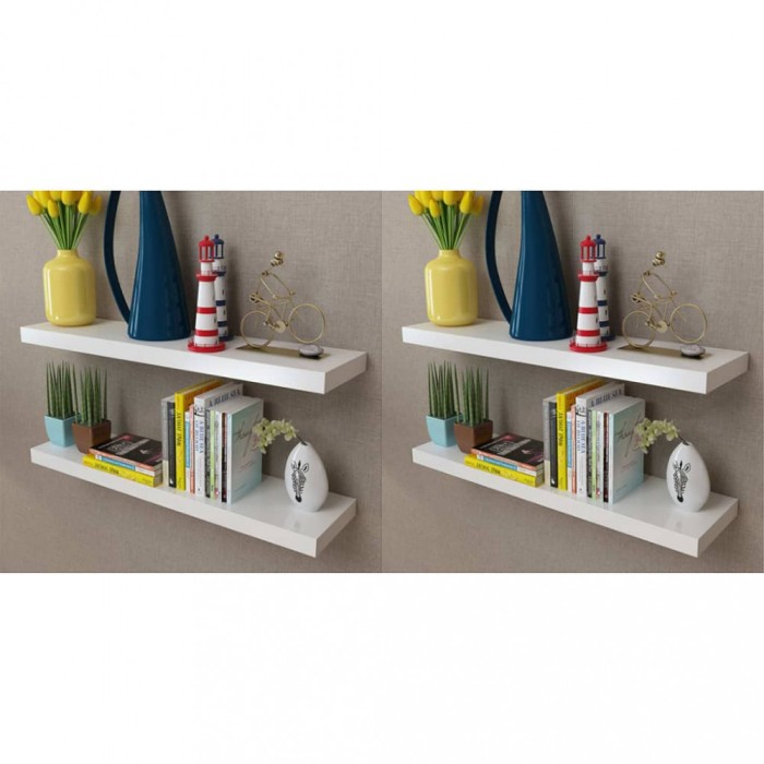 Gossi rafturi de perete, 4 buc., alb, 80 cm