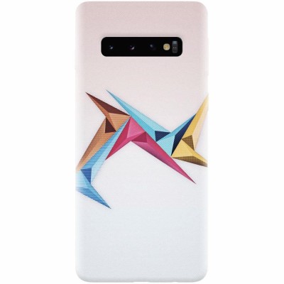 Husa silicon pentru Samsung Galaxy S10 Plus, Abstract Minimalistic Colors Triangles foto