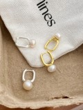 Cumpara ieftin Cercei din Argint 925 , zPure Pearl Drop, , Verigi Geometrice E i Perle Naturale