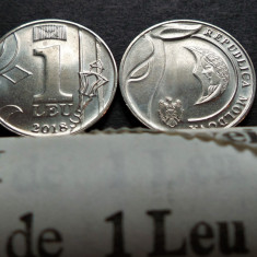 Moneda 1 LEU - Republica MOLDOVA, anul 2018 * cod 5402 = UNC din FASIC BANCAR