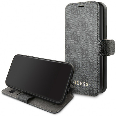 Husa Plastic - TPU Guess 4G Book pentru Apple iPhone 11, Gri GUFLBKSN614GG foto