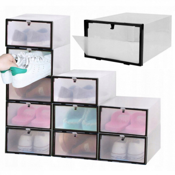 10x container de pantofi, cutie, organizator de pantofi alb