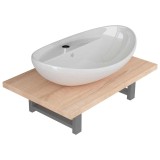 Cumpara ieftin Set mobilier de baie din doua piese, stejar, ceramica