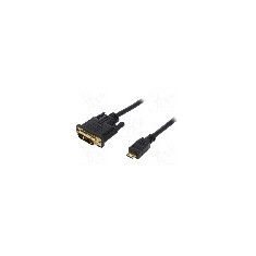 Cablu DVI - HDMI, DVI-D (18+1) mufa, HDMI mini mufa, 1m, negru, LOGILINK - CHM002