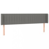 Cumpara ieftin Tablie de pat cu aripioare gri inchis 163x16x78/88 cm textil