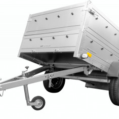 Remorcă 200x125 Garden Trailer 201 KIPP cu laturi BIS și roată de sprijin