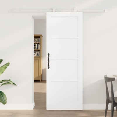 Ușa glisantă vidaXL cu set de accesorii &amp;#039;ORKDAL&amp;#039;Alb Lemn de pin solid foto