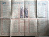 Calendar Crestin Ortodox de perete din 1967 / CD1P