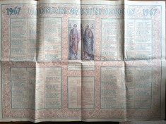 Calendar Crestin Ortodox de perete din 1967 / CD1P
