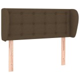 Cumpara ieftin Tablie de pat cu aripioare maro inchis 93x23x78/88 cm textil