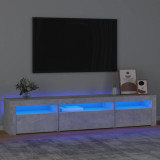 Comoda TV cu lumini LED, gri beton, 195x35x40 cm GartenMobel Dekor, vidaXL