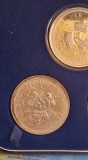 Set Monede Insula Man Isle Of Man, 1977, 1 Crown, KM#41, 41a, Pobjoy Mint, 3 monede, Cutie Eleganta