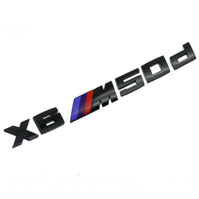 Emblema spate portbagaj BMW X6 M50d, Negru foto